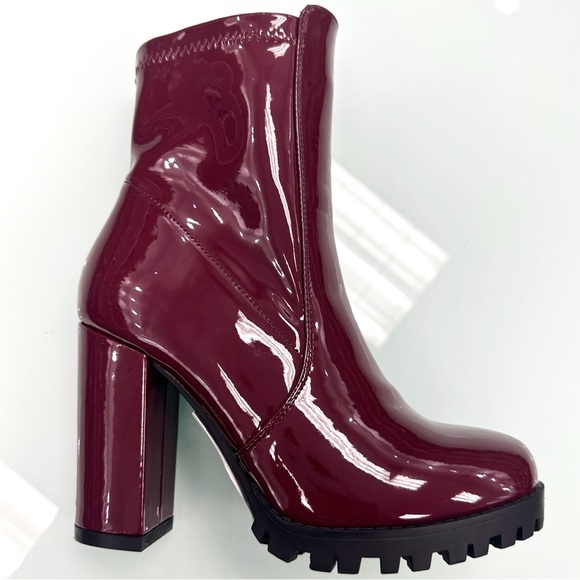Burgundy Platform Boots - Picture 6 of 6